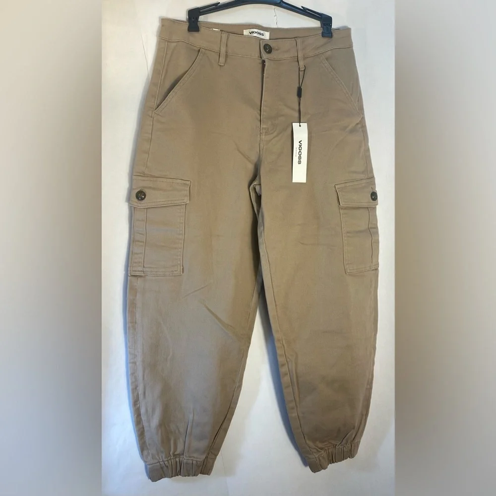 Vigoss Woman’s Military Cargo Jogger Pants Tan Size 10 / 30‎